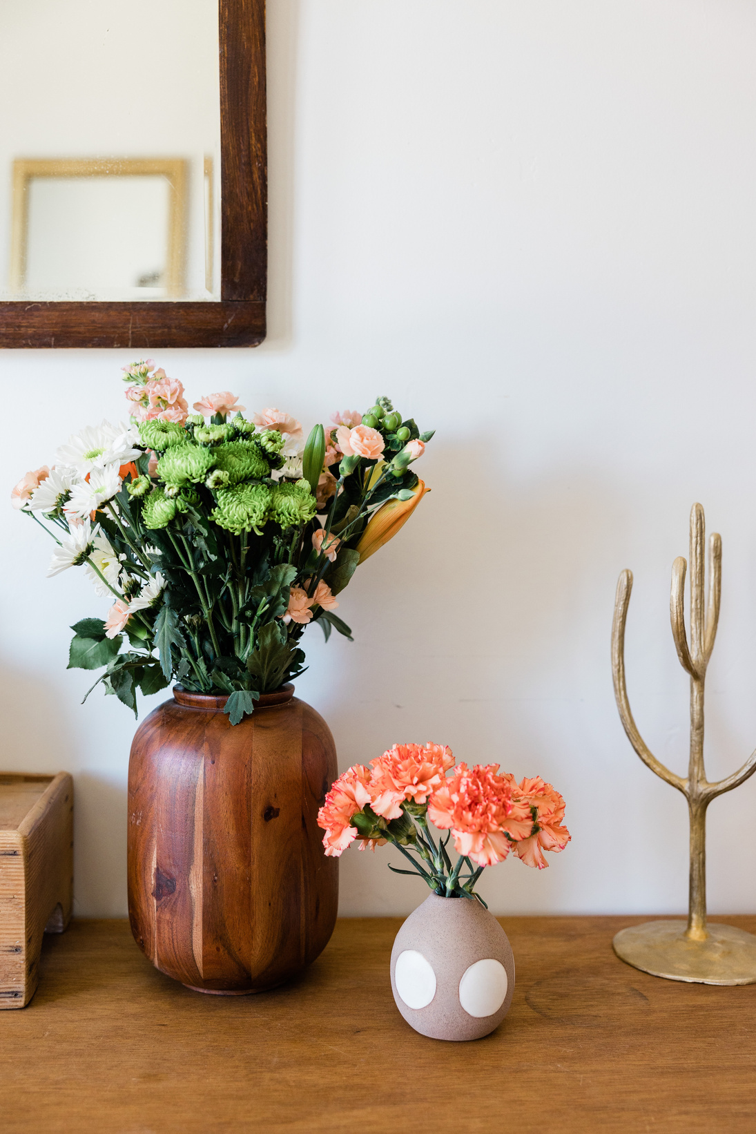 Houseplants on a Wooden Table
